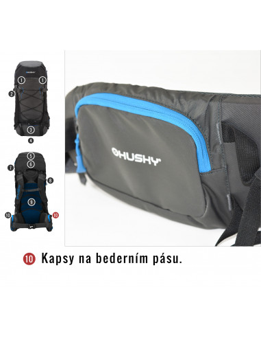 Batoh Ultralight   Ribon 60l vínová