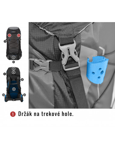 Batoh Ultralight   Ribon 60l černá