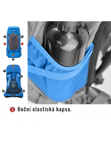 Batoh Ultralight   Rony 50l vínová