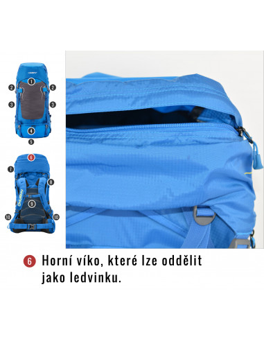Batoh Ultralight   Rony 50l vínová