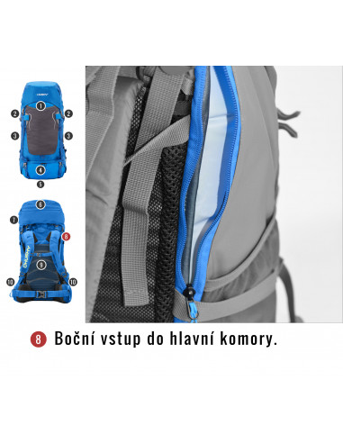 Batoh Ultralight   Rony 50l vínová