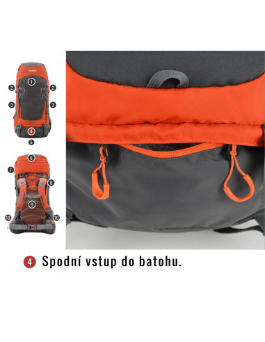 Batoh Ultralight   Rony 50l oranžová
