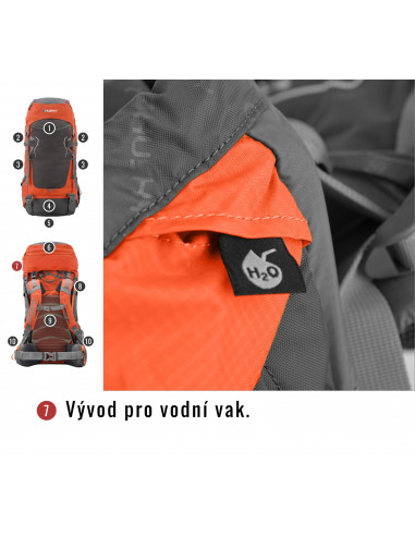 Batoh Ultralight   Rony 50l oranžová