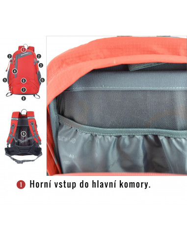 Batoh Turistika   Stingy 28l červená