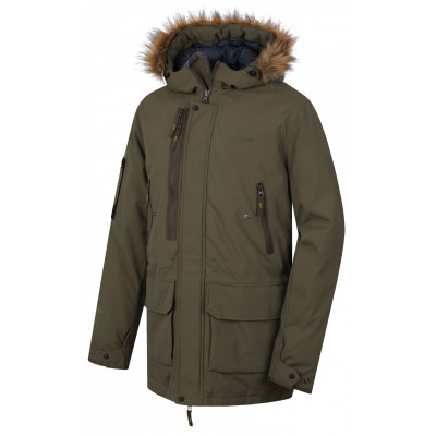 Pánský plněný zimní kabát  Nelidas M tm. khaki