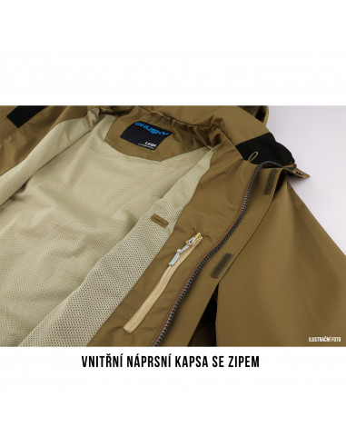 Pánská hardshellová bunda   Nutty M tm. olivová