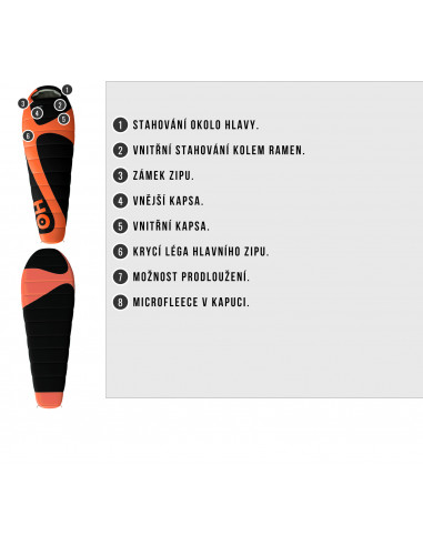 Spacák řady Ultralight  Mini 0°C oranžová