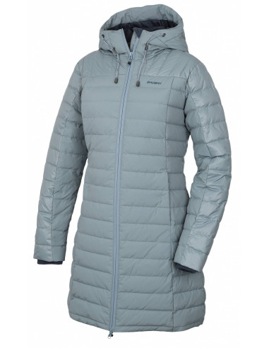 Dámský péřový kabátek   Daili L sv. šedomodrá