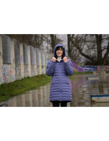 Dámský péřový kabátek   Daili L purpurová