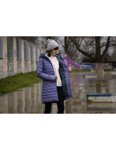 Dámský péřový kabátek   Daili L purpurová