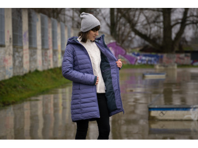 Dámský péřový kabátek   Daili L purpurová