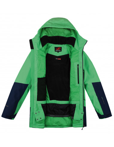 Mens snowsport jacket TIERSEN classic green/dress blues