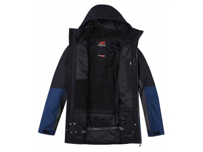 Mens snowsport jacket TIERSEN dark gray mel/dress blues