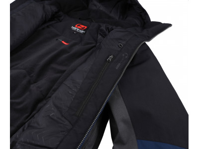 Mens snowsport jacket TIERSEN dark gray mel/dress blues