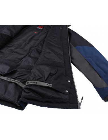 Mens snowsport jacket TIERSEN dark gray mel/dress blues