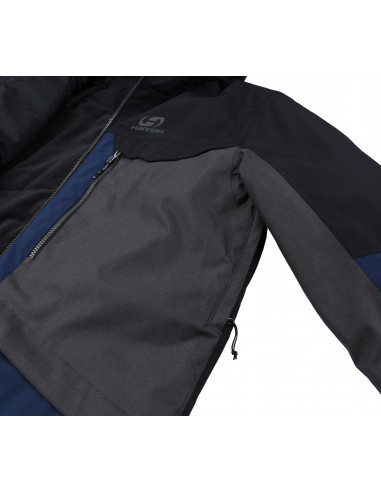 Mens snowsport jacket TIERSEN dark gray mel/dress blues