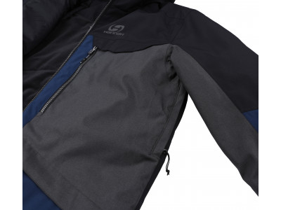 Mens snowsport jacket TIERSEN dark gray mel/dress blues