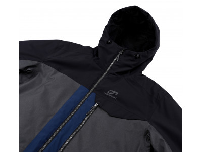 Mens snowsport jacket TIERSEN dark gray mel/dress blues