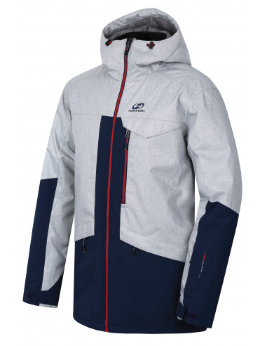 Mens snowsport jacket TIERSEN light gray mel/dress blues