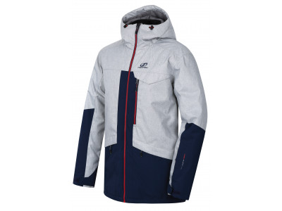 Mens snowsport jacket TIERSEN light gray mel/dress blues