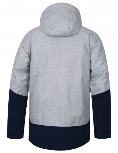 Mens snowsport jacket TIERSEN light gray mel/dress blues