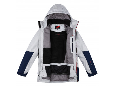 Mens snowsport jacket TIERSEN light gray mel/dress blues