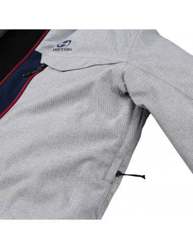 Mens snowsport jacket TIERSEN light gray mel/dress blues