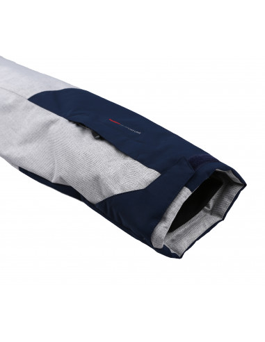 Mens snowsport jacket TIERSEN light gray mel/dress blues