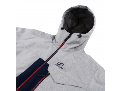 Mens snowsport jacket TIERSEN light gray mel/dress blues