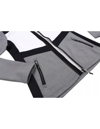 Ladies trekking sweatshirt TRUDY light gray mel/bright white
