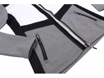 Ladies trekking sweatshirt TRUDY light gray mel/bright white