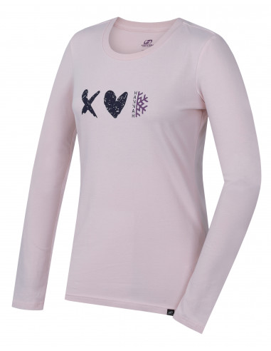 Ladies city T-shirt, L/S ELIKA crystal pink