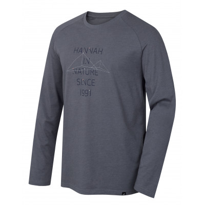 Mens city T-shirt, L/S GRUTE steel gray mel