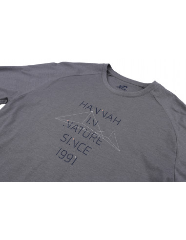 Mens city T-shirt, L/S GRUTE steel gray mel