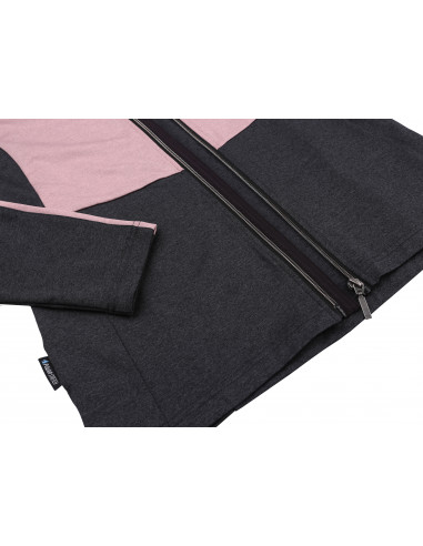 Ladies active sweatshirt CHER dark gray mel/crystal rose mel