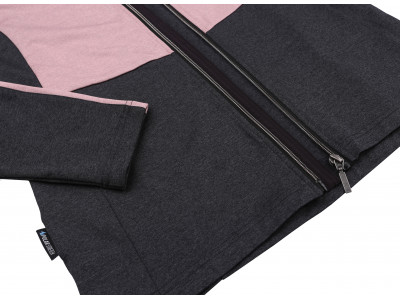 Ladies active sweatshirt CHER dark gray mel/crystal rose mel