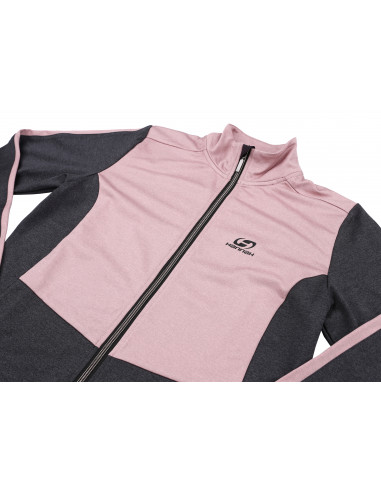 Ladies active sweatshirt CHER dark gray mel/crystal rose mel