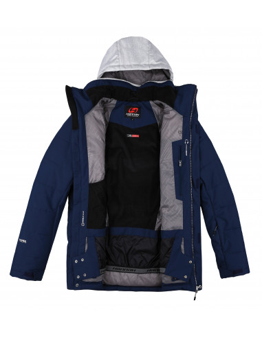 Mens snowsport jacket MEDWINE dress blues/light gray mel