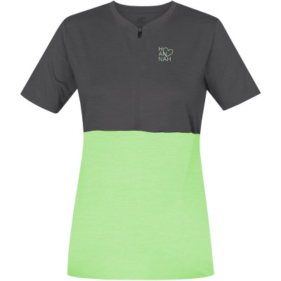 Ladies active short sleeve T-shirt BERRY asphalt/paradise green mel