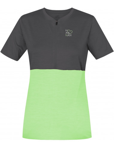 Ladies active short sleeve T-shirt BERRY asphalt/paradise green mel