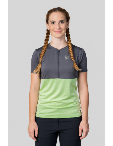 Ladies active short sleeve T-shirt BERRY asphalt/paradise green mel