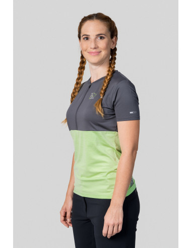 Ladies active short sleeve T-shirt BERRY asphalt/paradise green mel