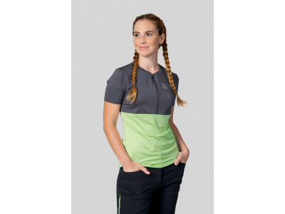 Ladies active short sleeve T-shirt BERRY asphalt/paradise green mel