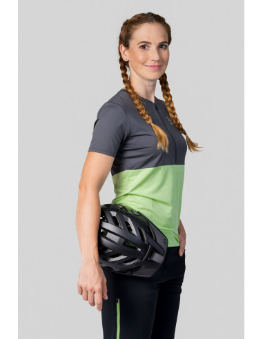 Ladies active short sleeve T-shirt BERRY asphalt/paradise green mel