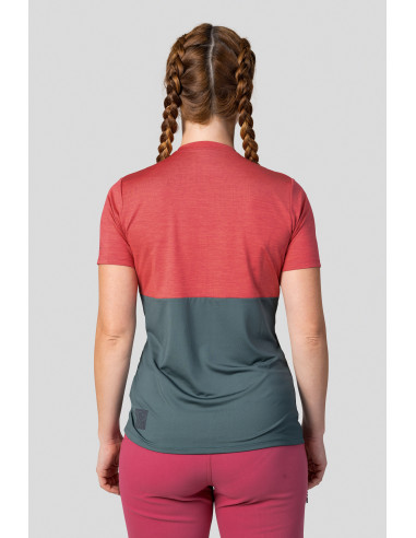 Ladies active short sleeve T-shirt BERRY holly berry mel/dark forest