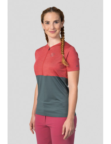 Ladies active short sleeve T-shirt BERRY holly berry mel/dark forest