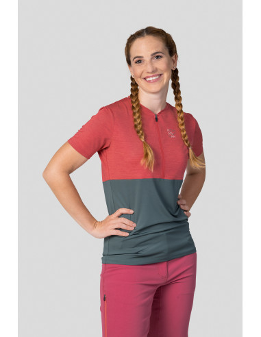 Ladies active short sleeve T-shirt BERRY holly berry mel/dark forest
