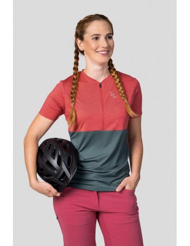 Ladies active short sleeve T-shirt BERRY holly berry mel/dark forest