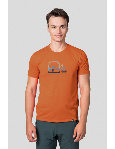 Men's trekking short sleeve T-shirt BITE jaffa orange