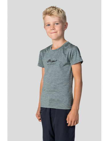 Kid's casual short sleeve T-shirt CORNET JR II dark forest mel